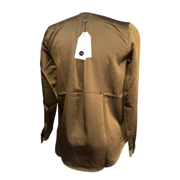 Universal Standard V Neck Satiny Long Sleeve Shimmery Blouse Sz 4XS (XS 00-0) Wo - Picture 12 of 12